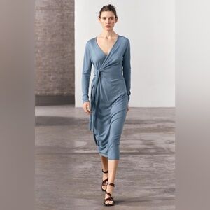 Zara Blue Long Sleeve Dress